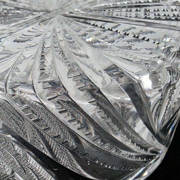 Vintage Clear Cut Glass Candy Jar With Lid Tulip 3" High 4.25" Diameter - Picture 12 of 14